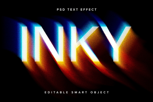 Colorful Disintegrating Text Effect Mockup