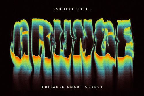 Colorful Dissolving Text Effect Mockup