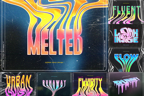 Liquid Melted Text Effects vol 1
