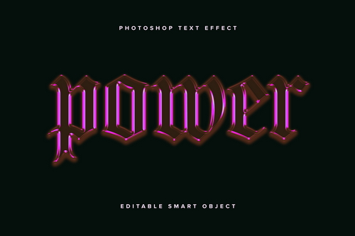 Pink Chrome Text Effect Mockup