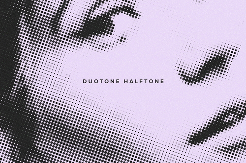 Duotone Halftone Image Effect Mockup