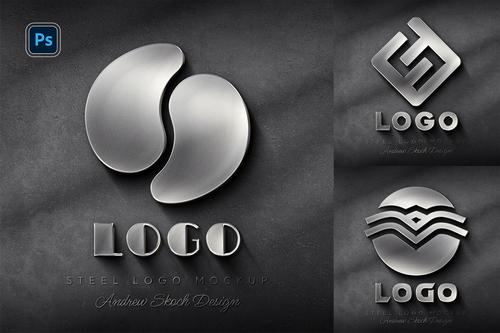Steel Logo Photoshop Mockup