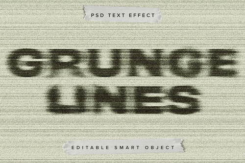 Grunge Lines Text Effect Mockup