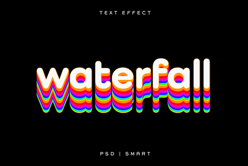 Waterfall Text Effect Mockup