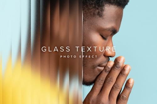 Reeded Glass Texture Image Effect Mockup