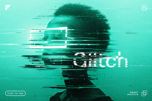 Glitch Distortion Photo Effect