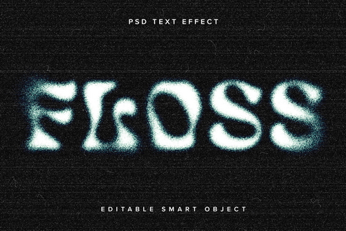 Distorted Grainy Text Effect Mockup