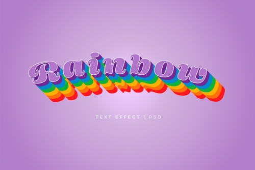 Rainbow Text Effect Mockup