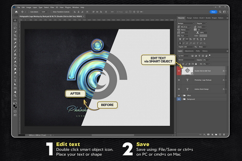 Holographic Logo Mockup