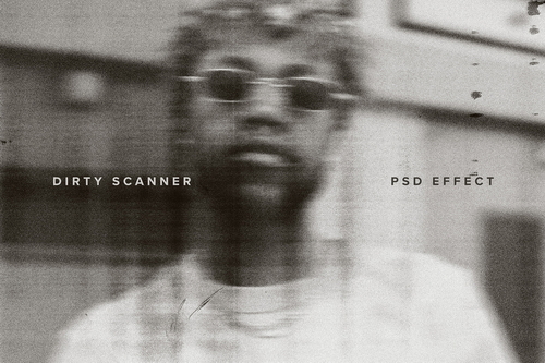 Dirty Scanner Image Effect Mockup