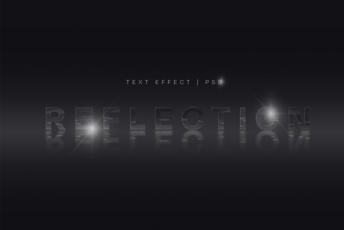 Reflected Text Effect Mockup