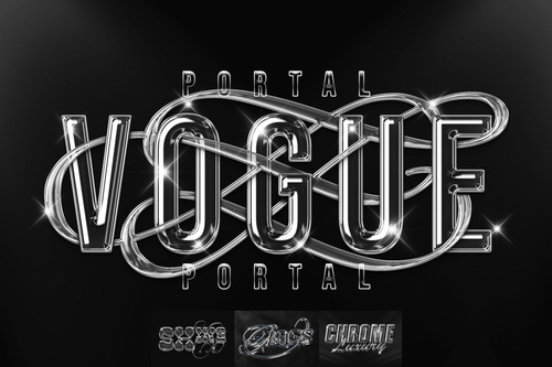 Glass Chrome Text Effect