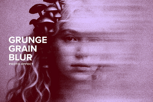 Grunge Grain Blur Image Effect Mockup
