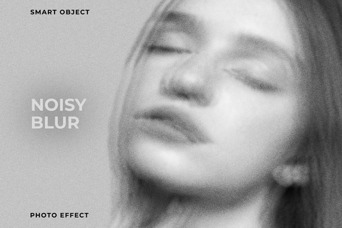 Noisy Blur Image Effect Mockup