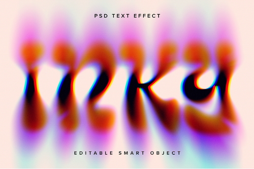 Colour Bleed Text Effect Mockup