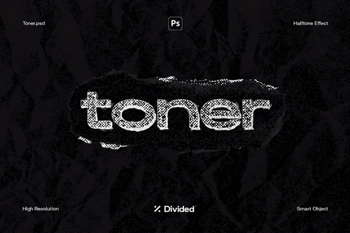 Toner Halftone Text Effect