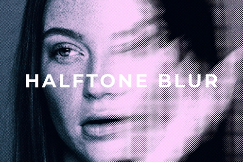 Halftone Blur Image Effect Mockup