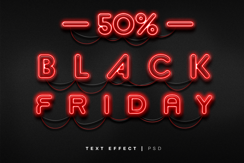 Black Friday Neon Text Effect Mockup
