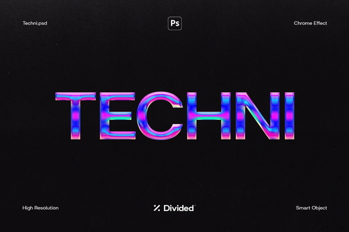 Techni Chrome Text Effect
