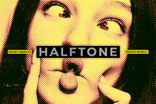 Halftone Image Effect Mockup