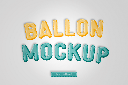 Balloon Text Effect Mockup