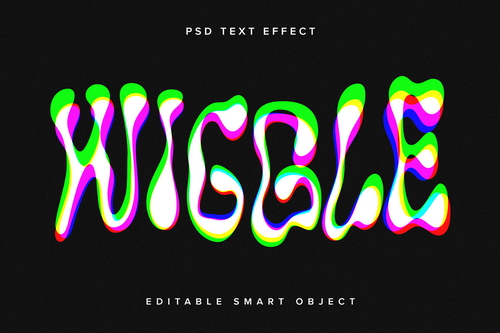 RGB Offset Text Effect Mockup