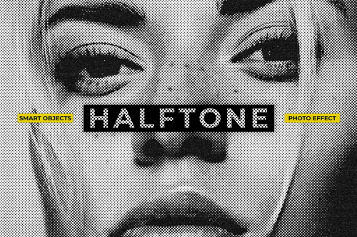 Halftone Image Effect Mockup
