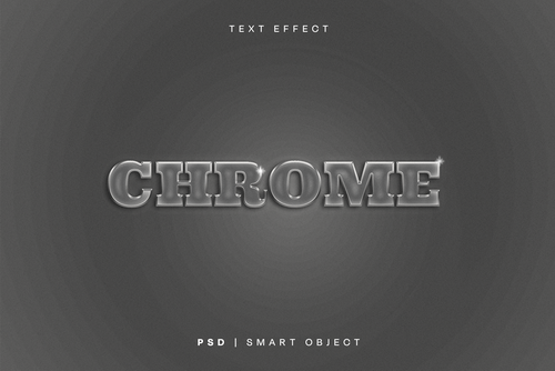 Chrome Text Effect Mockup