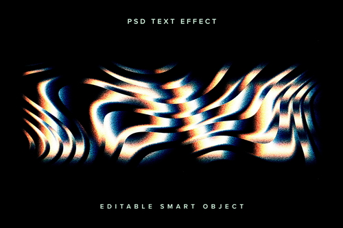 Colourful Distorted Text Effect Mockup
