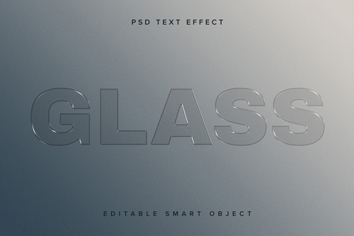Glass Texture Text Effect Mockup