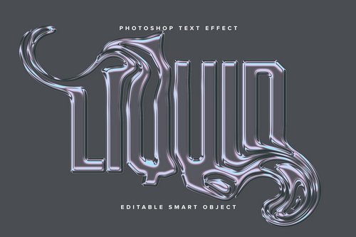Liquid Chrome Text Effect Mockup