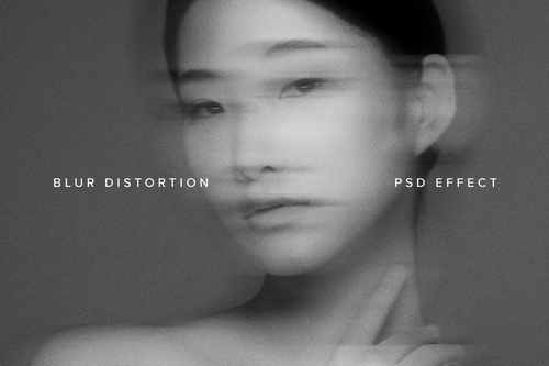 Blur Distortion Image Effect Mockup