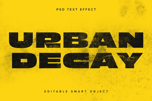 Dirty Decayed Text Effect Mockup