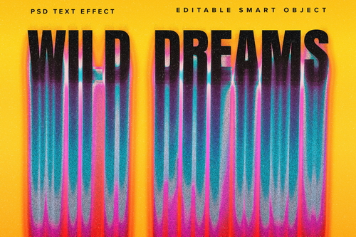Colorful Melting Text Effect Mockup