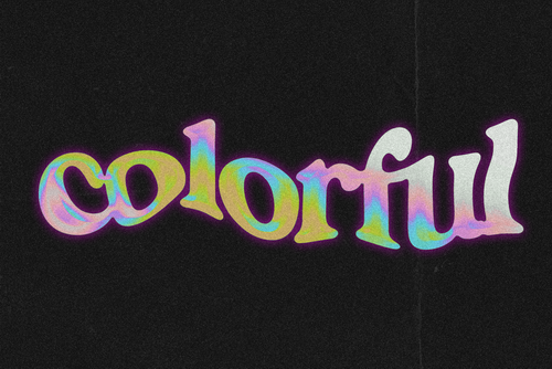 Wavy Colorful Text Effect Mockup