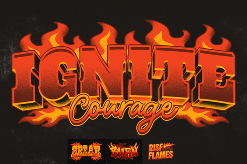 3D Fire Flame Text Effect