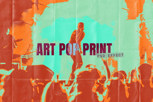 Art Pop Image Effect Mockup