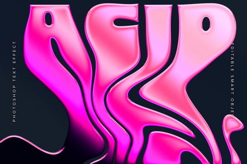Melting Metallic Text Effect Mockup