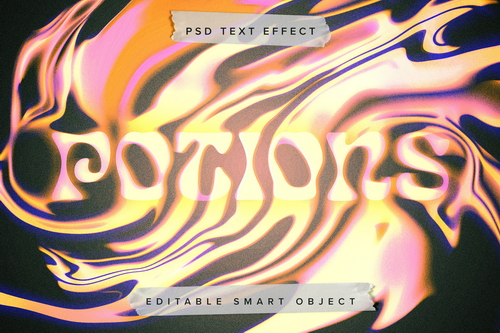 Trippy Melting Glitch Text Effect Mockup