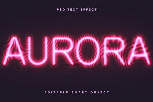 Pink Neon Distorted Blur Text Effect Mockup