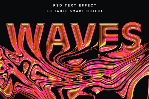 Melting Chrome Text Effect Mockup