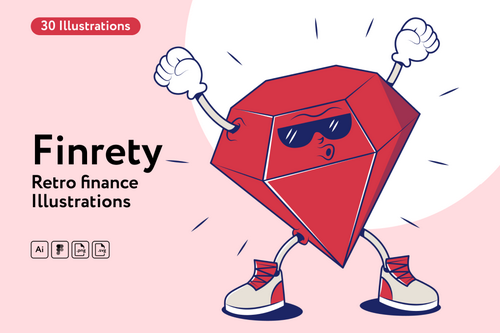 Finrety Finance Retro Illustrations