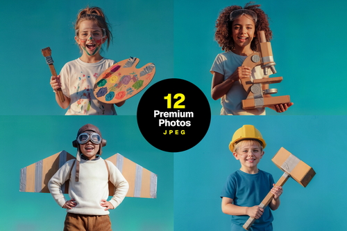 Kids Pretend Professions Photo Bundle (24 Photos)