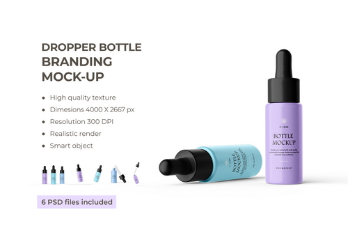 Plastic Dropper Bottle Branding Mockup