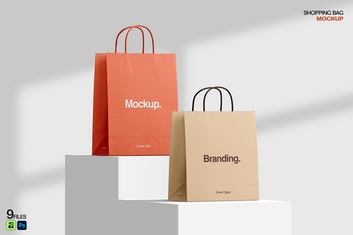 Kraft Paper Shopping Bag Mockup