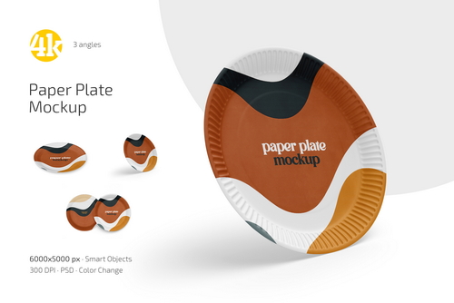 Paper Plate Mockup Set