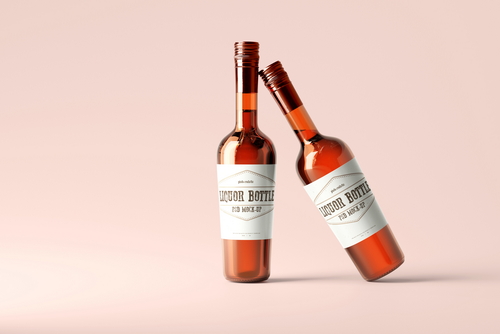 Round Liquor Bottle Mockup