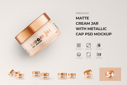 Matte Cream Jar Mockup for Cosmetic