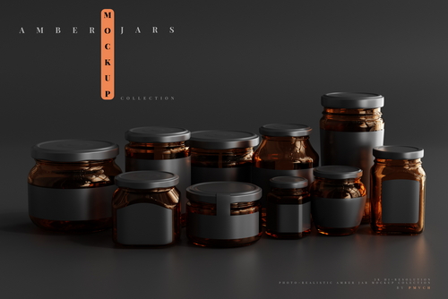 Amber Jars Mockup Collection