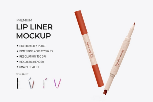 Lip Liner PSD Mockup